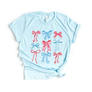 Simply Sage Market Patriotic Bows Stacked Coquette Short Sleeve Tee - 1 of 4