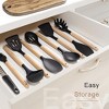 Itopfox 39-Piece Silicone Cooking Utensil Set with Wooden Handle, Heat Resistant Up to 446°F, BPA-Free Kitchen Gadgets for Nonstick Cookware (Black) - 2 of 4