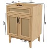 JONATHAN Y VAN1008 Javer 20 in. W x 18 in. D x 33 in. H Rattan Modern Farmhouse 2-Shelf Bath Vanity Cabinet Only (Sink Basin not Included), Oak - 3 of 4