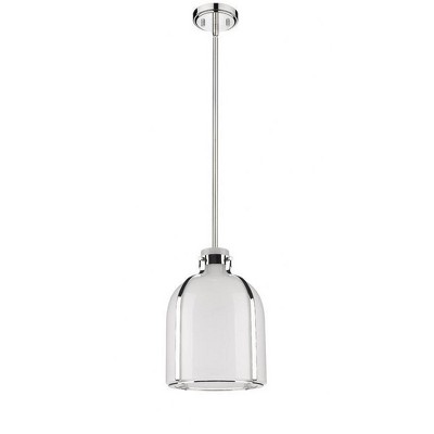 Polished Nickel Glass Bowl Pendant Light for Indoor/Outdoor