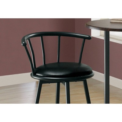 Set of 2 Black Swivel Metal and Leather Bar Stools