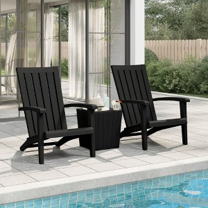 vidaXL Patio Adirondack Chairs 2 pcs Black Polypropylene - 1 of 4