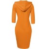 Coolmee Womens 3/4 Sleeve Hoodie Dress Casual Pocket Slim Pullover Knee Length Dress - 2 of 4