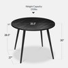 Best Choice Products Round Mid-Century Modern 35.5in Dining Table, Dinette for Home or Kitchen w/Wood Finish Steel Legs - 2 of 4