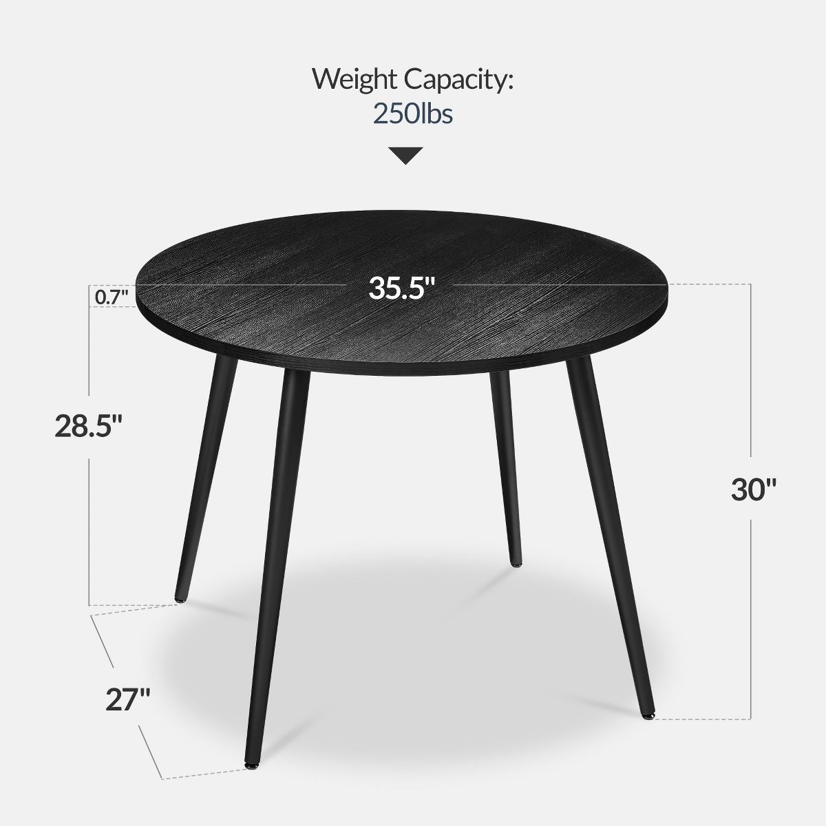 Best Choice Products Round Mid-Century Modern 35.5in Dining Table, Dinette for Home or Kitchen w/Wood Finish Steel Legs - Natural - thumbnail 2