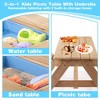 Dolonm 3-in-1 Kids Picnic Table w/Adjustable Umbrella, Convertible Sand & Water Play, Cedar Wood, ASTM/CPSIA Certified - 3 of 4