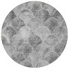 Gray Charcoal And Ivory Abstract Washable Indoor Outdoor Area Rug - 4 of 4