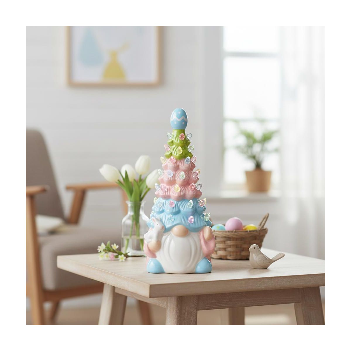 The Lakeside Collection Retro Easter Lighted Gnome Tree - Small or Large - - thumbnail 2