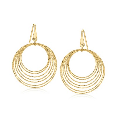 Ross-Simons Italian 18kt Gold Over Sterling Multi-Circle Drop Earrings