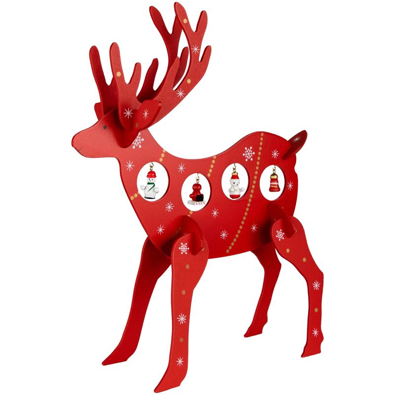 Northlight 13.25" Red and White Reindeer Cut-Out Christmas Tabletop Decoration, 3 of 7