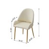 NicBex Set of 2 Dining Chair Mid-Century Upholstered PU Leather Side Chair with Gold Metal Legs for Kitchen,Dining Room,Beige - 3 of 4