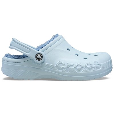 Teal fur crocs shop