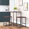 Novogratz Bungalow Bar Height 3-Piece Pub Table and Stools Set with Wood Tabletop and Metal Frame - image 2 of 4