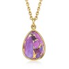 Ross-Simons Purple Turquoise Jewelry Set: Pendant Necklace and Drop Earrings in 18kt Gold Over Sterling Size 18 - 4 of 4