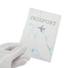 Unique Bargains Marble Pattern Airplane Passport Holder 1 Pc - 3 of 4