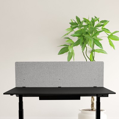 Cool Gray Acoustic Desk Divider with Clamp-On Design
