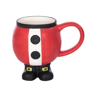 Transpac Ceramic Santa Mug with Feet 13.4oz Red Christmas Drinkware for Indoor Use and Gift Giving Dishwasher Safe - 1 of 1