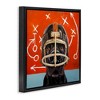 Stupell Industries Dog in Football Helmet Sports Plays Floating Frame Canvas Art, Black, 18" x 18" - 2 of 4