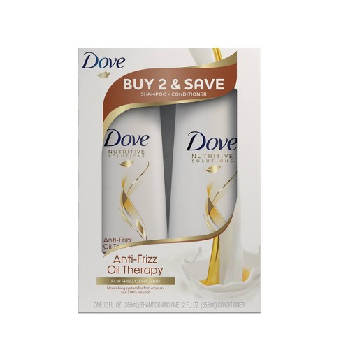 Dove Anti Frizz Oil Therapy Shampoo Conditioner Twin Pack 12 Fl Oz 2ct Target