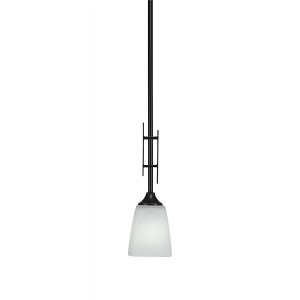 Toltec Lighting Uptowne 1 - Light Pendant in  Dark Granite with 4.5" Square White Muslin Shade - 1 of 1