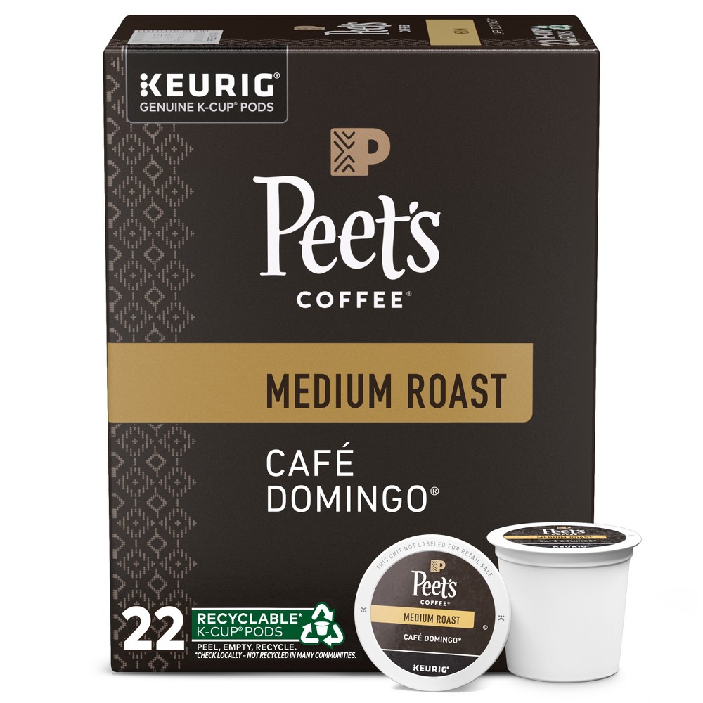 Photos - Coffee Peet's Cafe Domingo Medium Roast  - Keurig K-Cup Pods - 22ct