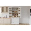 Okak Modern 77" Freestanding Tall Cupboard Dining Room Cabinet with Storage, 3 Adjustable Shelves, 8 Door Shelves for Kitchen Living Room - 3 of 4