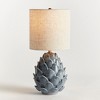 Plum & Post Declan Lamp - Blue Ceramic & Linen Table Lamp - Artichoke - 2 of 4