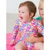 RuffleButts Baby/Toddler Girls UPF50+ Long Sleeve One Piece Rash Guard - 3 of 4