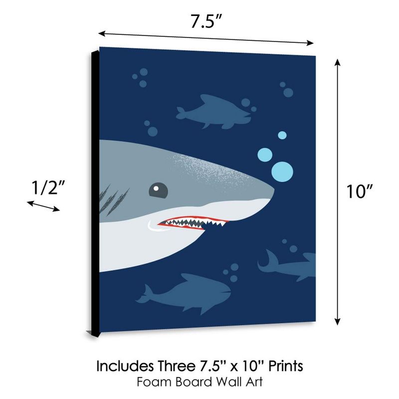 Big Dot of Happiness Shark Zone - Nursery Wall Art, Kids Room Decor and Jawsome Shark Home Decoration - Gift Ideas - 7.5 x 10 inches - Set of 3 Prints, 5 of 8