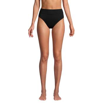 Lands' End Women's Chlorine Resistant High Leg High Waisted Bikini Swim Bottoms
