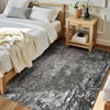 Entrance Rugs Indoor 3x5 Black Entry Rug Washable Abstract Black Small Area Rug Non - Slip Low Pile Throw Rugs Entryway - 2 of 4
