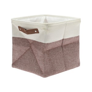 Unique Bargains Foldable Two-color Laundry Basket 11.02"x11.02"x11.02" 1 Pc - 1 of 4