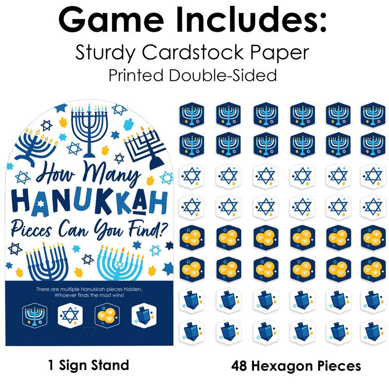 Big Dot of Happiness Hanukkah Menorah - Chanukah Holiday Party Scavenger Hunt - 1 Stand and 48 Game Pieces - Hide and Find Game, 5 of 9