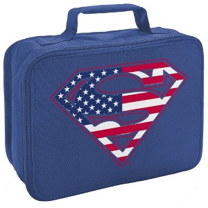 Superman Usa American Flag Shield Logo Insulated Soft Sided Lunch Box - 1 of 4