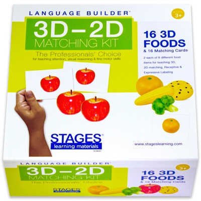 Stages Learning Materials Language Builder 3D-2D Matching Kit, Foods