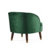 Velvet Upholstered Barrel Accent Chair with Curved Tufted Back, Square Arms and Rubberwood Legs - 4 of 4