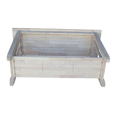 Mission Unfinished Wood Rectangular Console Table with Storage