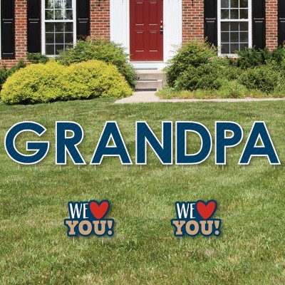 Big Dot of Happiness Grandpa, Happy Father's Day - Yard Sign Outdoor Lawn Decorations - We Love Grandfather Yard Signs - Grandpa