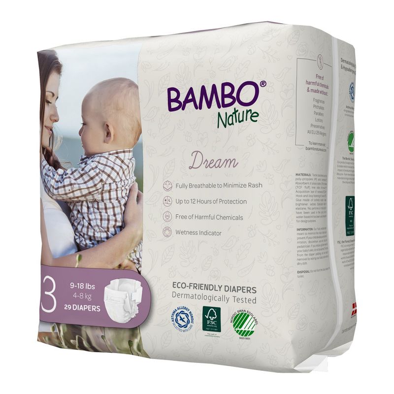 Bambo Nature Dream Disposable Diapers, Eco-Friendly, Size 3, 29 Count, 3 Packs, 87 Total, 4 of 6