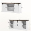NicBex Sideboard Buffet Cabinet with Charging Station and Power Outlet,Kitchen Storage Cabinet with  Sliding Barn Doors for Kitchen,Living Room,White - 3 of 4