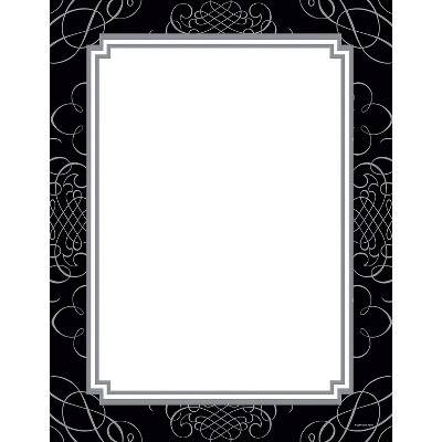 Great Papers! Black and Silver Scroll Letterhead 8.5" x 11" 80 count (2013169)