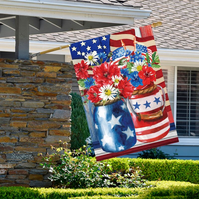 Northlight Floral Bouquet Patriotic  Outdoor House Flag 28" x 40", 2 of 4