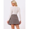 INSPIRE CHIC Women's Plaid Tweed Elegant High Waist A-Line Button Front Mini Skirt - 3 of 4
