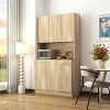 "LunaLulinlk 70.87"" Tall Wardrobe& Kitchen Cabinet, with 6-Doors, 1-Open Shelves and 1-Drawer for bedroom,Rustic Oak " - 2 of 4