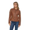 Women's Faux Leather Scuba Moto Biker Jacket - S.E.B. By SEBBY - 2 of 4