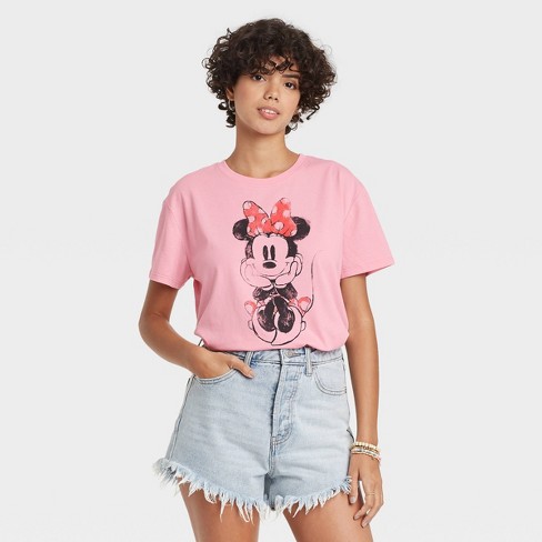 Disney Girls Minnie Mouse T-Shirt Shirt Pink 