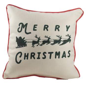 Little Birdie 16.0 Inch Merry Christmas Santa  Pillow Sleigh Santa Reindeer Throw Pillows