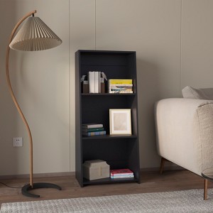 VYNXARIA Bookcase in Melamine with Three Shelves,Kids' Shelf Bookshelf£¬ Black - 1 of 4