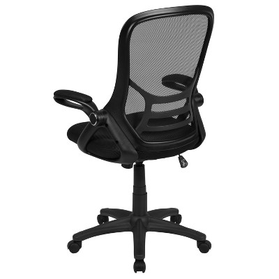 Flash Furniture Porter High Back Black Mesh Ergonomic Swivel Office Chair with Black Frame and Flip-up Arms - Thumbnail 5