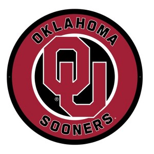 Evergreen Ultra-Thin Edgelight LED Wall Decor, Round, University of Oklahoma- 23 x 23 Inches Made In USA - 1 of 4
